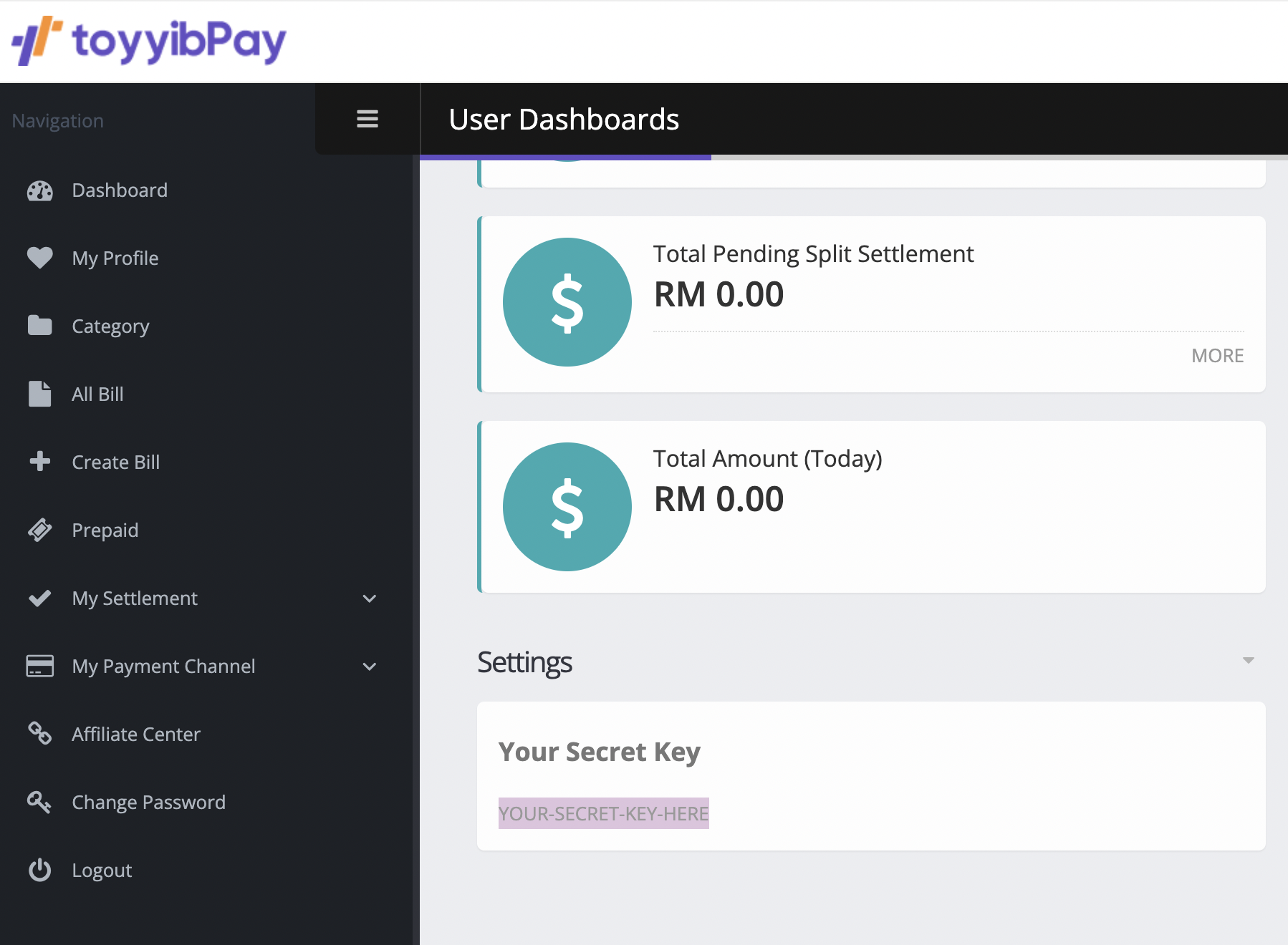 ToyyibPay Secret